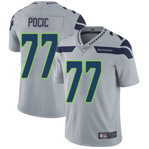 Seattle Seahawks Limited Grey Men Ethan Pocic Alternate Jersey NFL Football #77 Vapor Untouchable